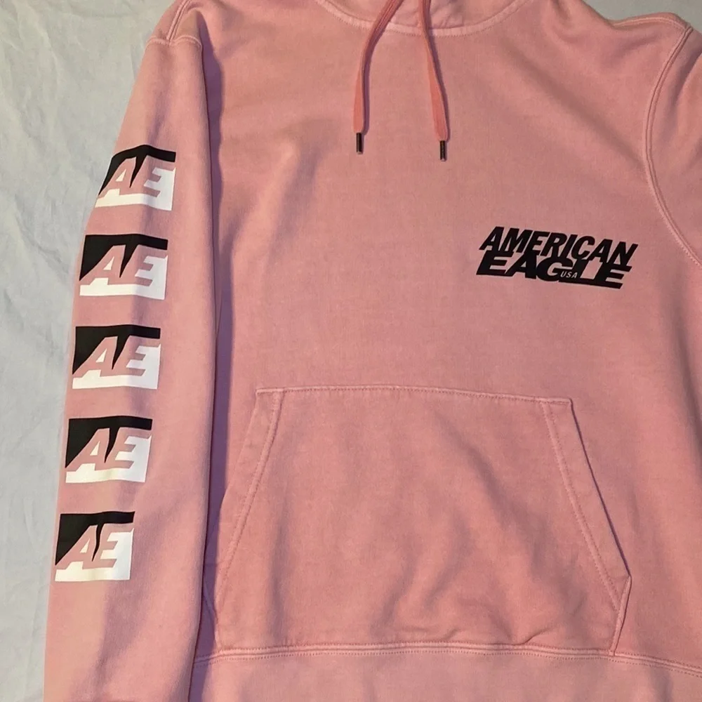 American Eagle Outfitters Men's Pink Hoodie Sweatshirt Size Medium NWOT_5